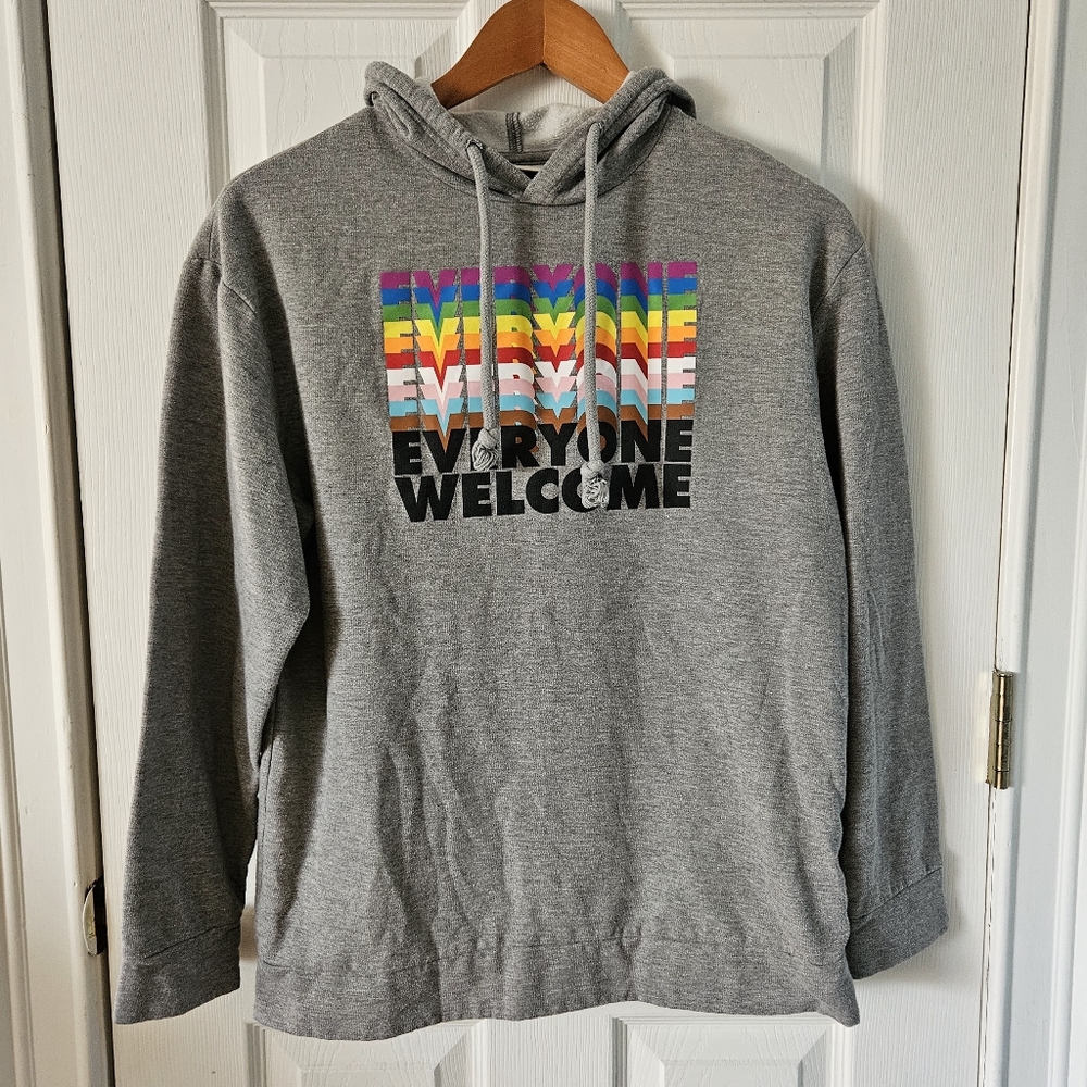 📌3for$10 Take Pride "Everyone Welcome" Unisex Adult Hoodie Sweatshirt Gray
